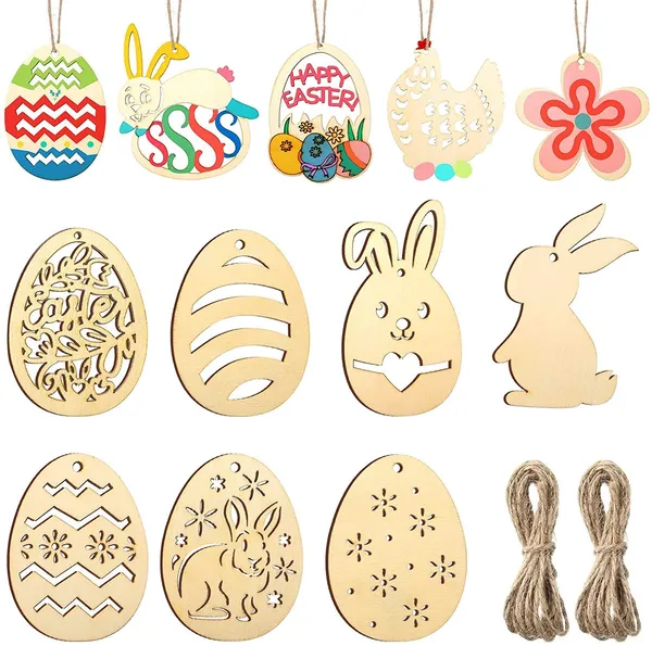 Beige_Easter_Crafts_Wooden_Ornaments_Unfinished_Crafts_Wood_Hanging_Ropes_Egg_Bunny_Chicken_Flower_Shape_Kids