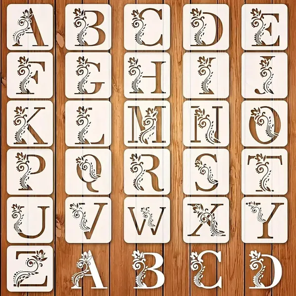 White_Flower_Letter_Stencils_Diy_And_Craft