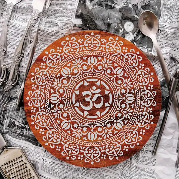 White_Mandala_Stencil_Reusable_Om_Symbol_Template_Home_Decor