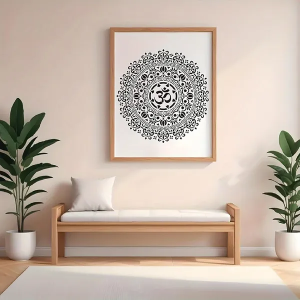 White_Mandala_Stencil_Reusable_Om_Symbol_Template_Home_Decor