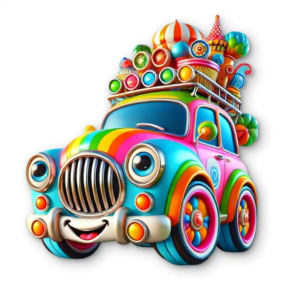Beige_Toon_Kids_D_Car_Wall_Hanging_Mdf_Cutouts_Size_D_Illusion_Cartoon_Car_Kids