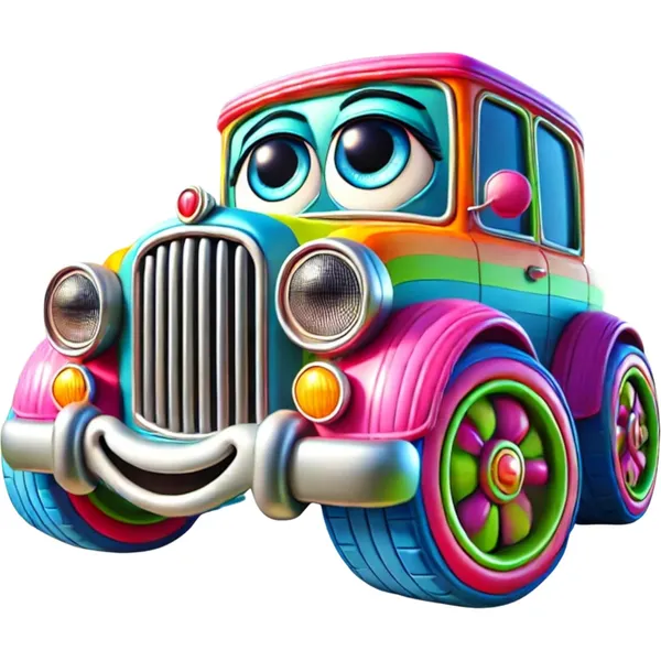 Beige_Toon_Kids_Car_Toys_Wall_Hanging_Mdf_Cutouts_D_Illusion_Cartoon_Car_Kids