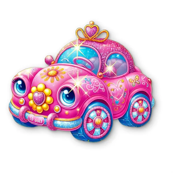 Beige_Car_Kids_Toys_Wall_Hanging_Mdf_Cutouts_D_Illusion_Cartoon_Car_Kids