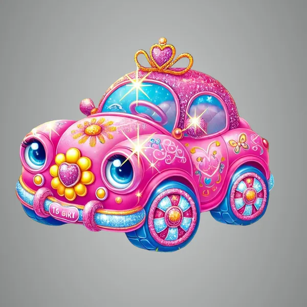 Beige_Car_Kids_Toys_Wall_Hanging_Mdf_Cutouts_D_Illusion_Cartoon_Car_Kids