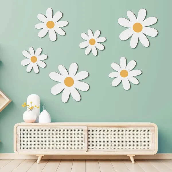 Beige_Daisy_Wall_Art_White_Wooden_Flower_Decor_Farmhouse_Hanging_Plaques_Home_Decor