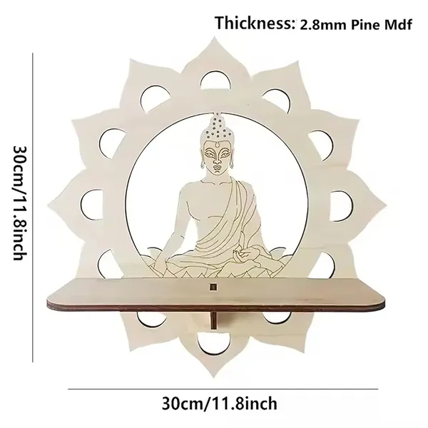 Beige_Wooden_Buddha_Statue_Wall_Storage_Rack_Yoga_Room_Home_Decor