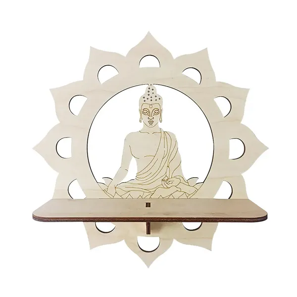 Beige_Wooden_Buddha_Statue_Wall_Storage_Rack_Yoga_Room_Home_Decor