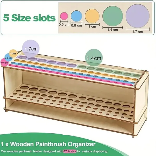 Beige_Slot_Wooden_Brush_Organizer_Foldable_Mdf_Art_Supply_Holder_General