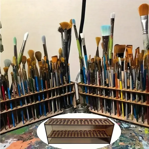 Beige_Slot_Wooden_Brush_Organizer_Foldable_Mdf_Art_Supply_Holder_General