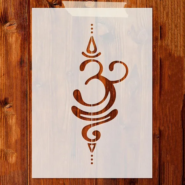 White_Om_Stencil_Home_Decor