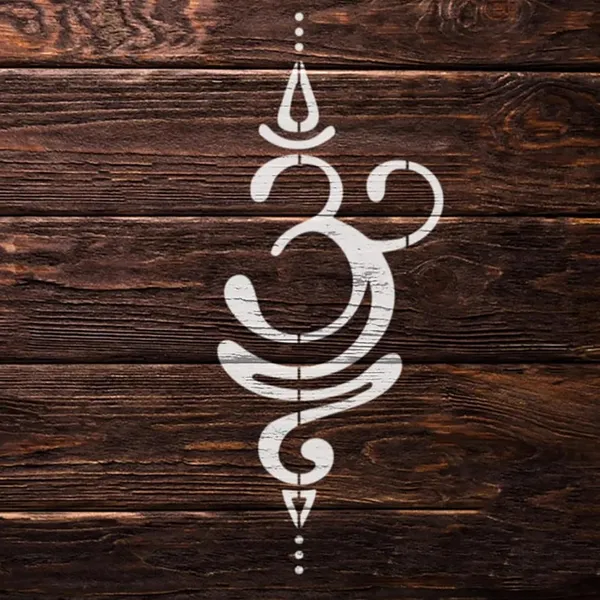 White_Om_Stencil_Home_Decor
