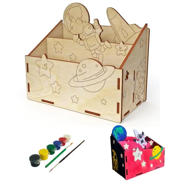 Beige_Wooden_Space_Themed_Pencil_Stand_Kids