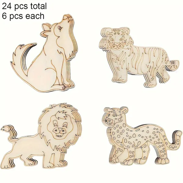 Beige_Jungle_Safari_Animal_Wooden_Cutouts_Diy_Painting_Craft_Kit_Lion_Tiger_Wolf_Leopard_Shapes_Kids