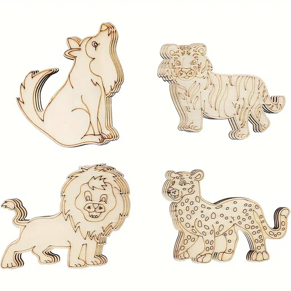 Beige_Jungle_Safari_Animal_Wooden_Cutouts_Diy_Painting_Craft_Kit_Lion_Tiger_Wolf_Leopard_Shapes_Kids