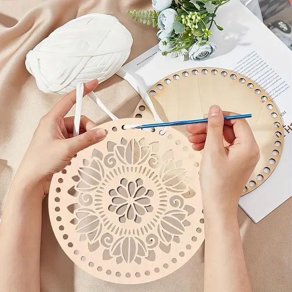 Beige_Apricot_Crochet_Basket_Set_Mdf_Base_Lid_Diy_And_Craft