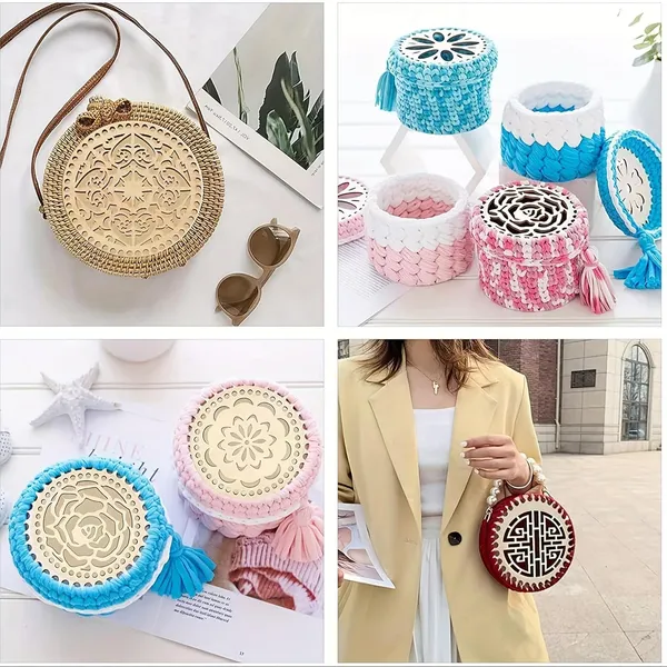 Beige_Apricot_Crochet_Basket_Set_Mdf_Base_Lid_Diy_And_Craft