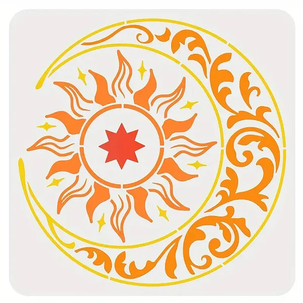White_Sun_And_Moon_Stencil_Reusable_Mandala_Plastic_Template_Diy_And_Craft