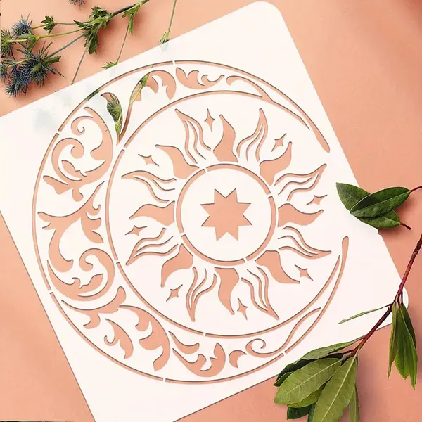White_Sun_And_Moon_Stencil_Reusable_Mandala_Plastic_Template_Diy_And_Craft