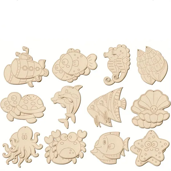 Beige_Wooden_Undersea_Theme_Diy_Craft_Kids