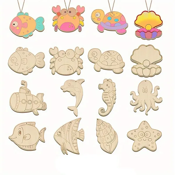 Beige_Wooden_Undersea_Theme_Diy_Craft_Kids