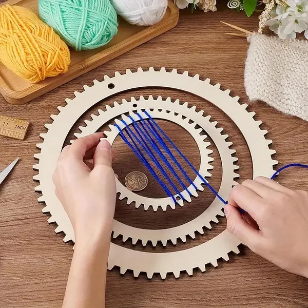 Beige_Round_Gear_Weaving_Loom_Kit_Diy_Wooden_Frame_Kids