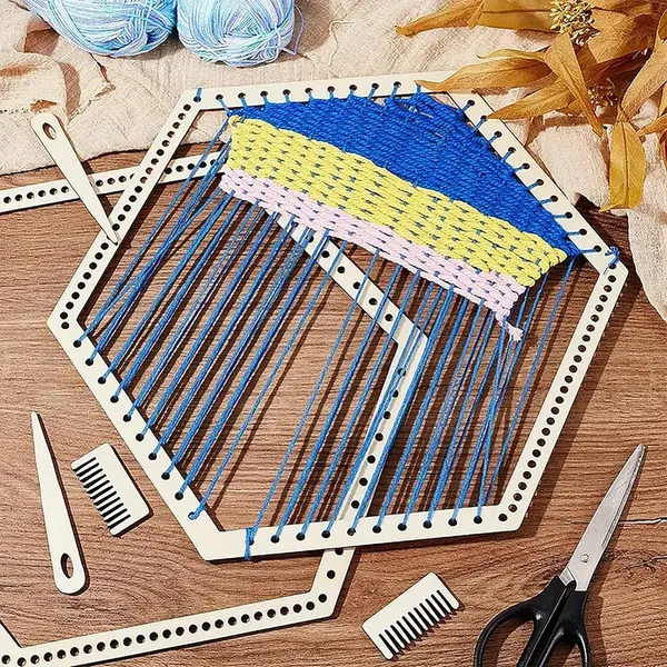 Beige_Sets_Wooden_Hexagon_Weaving_Loom_Kit_Diy_And_Craft