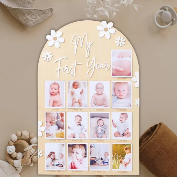 Beige_One_Year_Birthday_Wood_Photo_Board_Baby