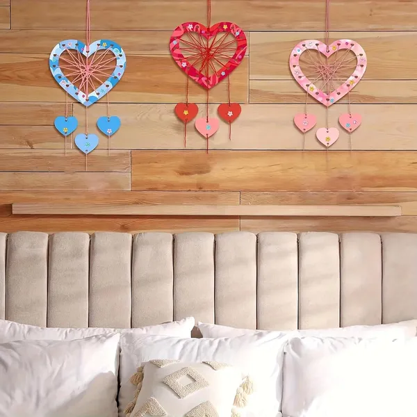 Beige_Heart_Shape_Dream_Catcher_Craft_Kit_Diy_String_Art_Valentines_Wall_Decor_Kids