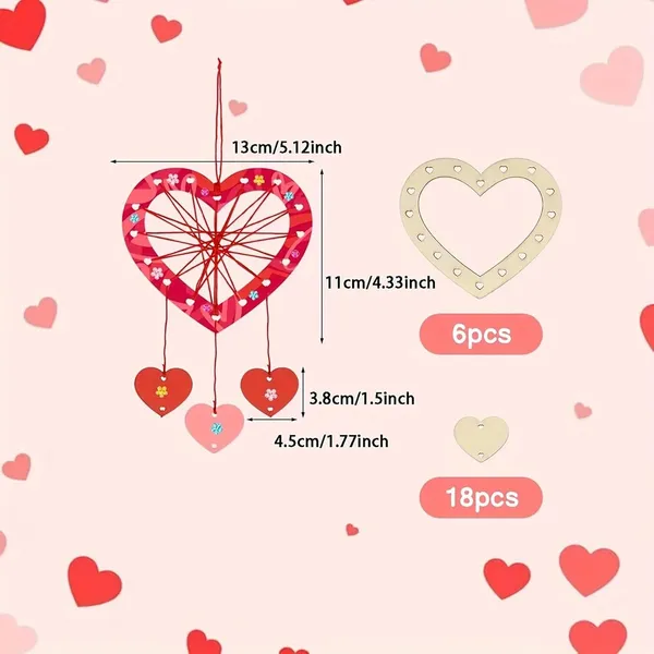 Beige_Heart_Shape_Dream_Catcher_Craft_Kit_Diy_String_Art_Valentines_Wall_Decor_Kids