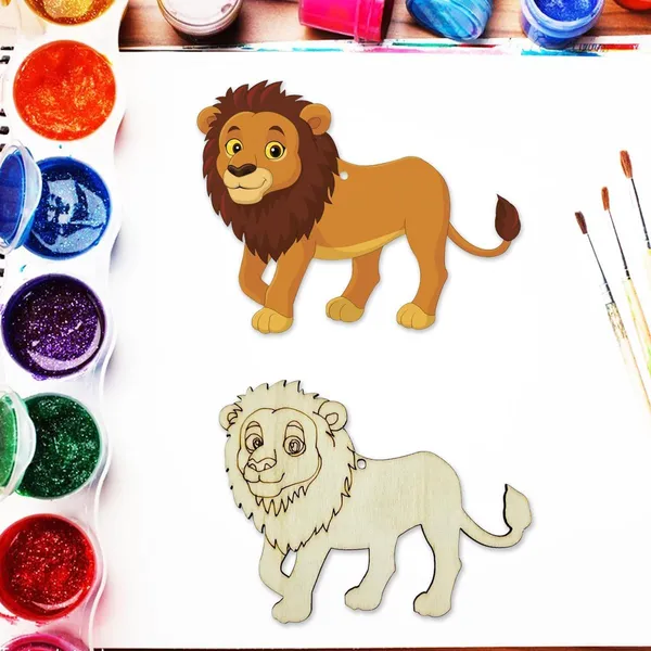 Beige_Cliths_Unfinished_Lion_Wood_Cutouts_Diy_Crafts_Diy_And_Craft