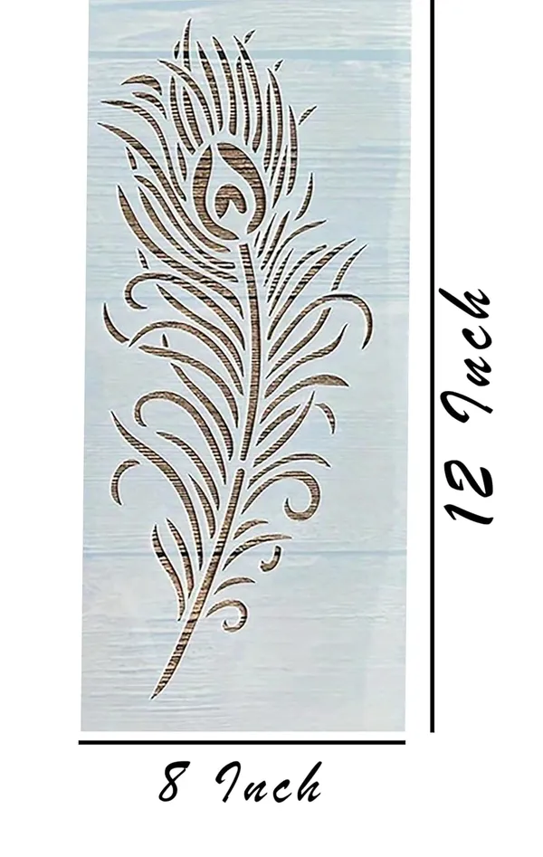 Beige_Reusable_Peacock_Feather_Stencil_Cutout_Diy_And_Craft