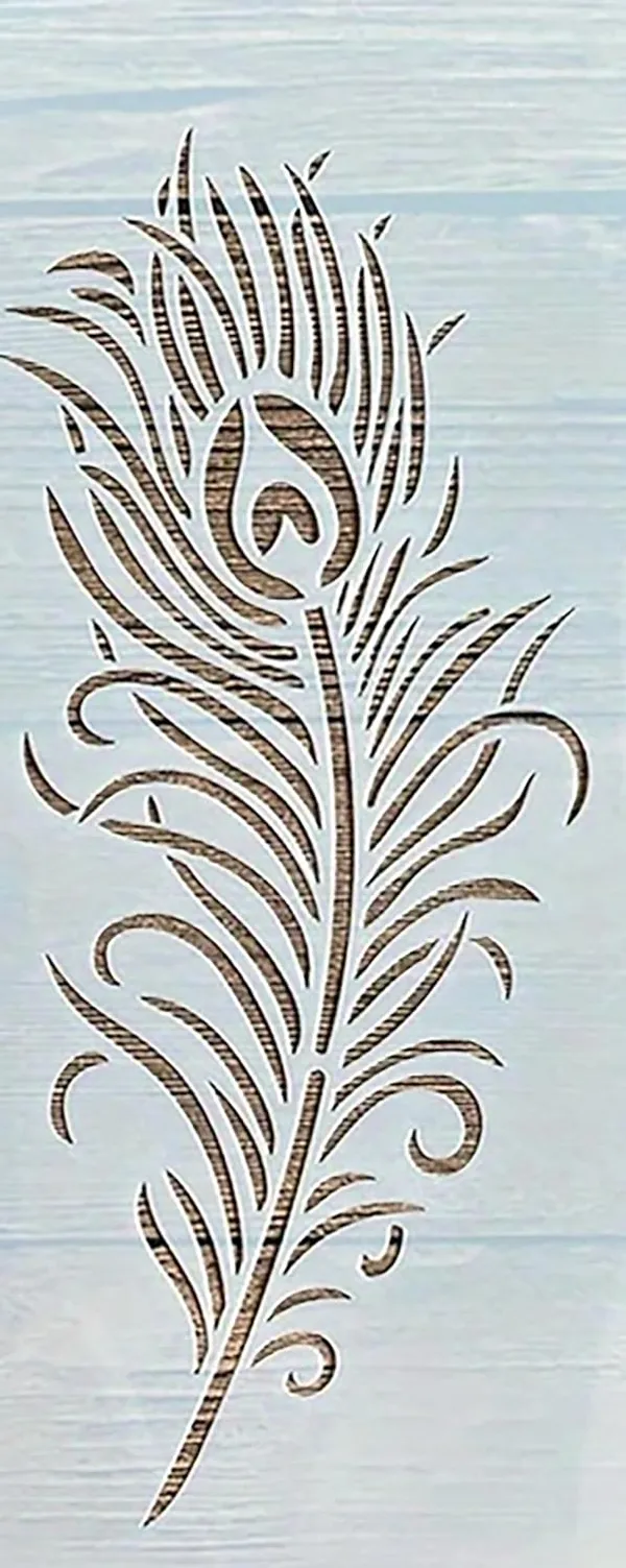Beige_Reusable_Peacock_Feather_Stencil_Cutout_Diy_And_Craft