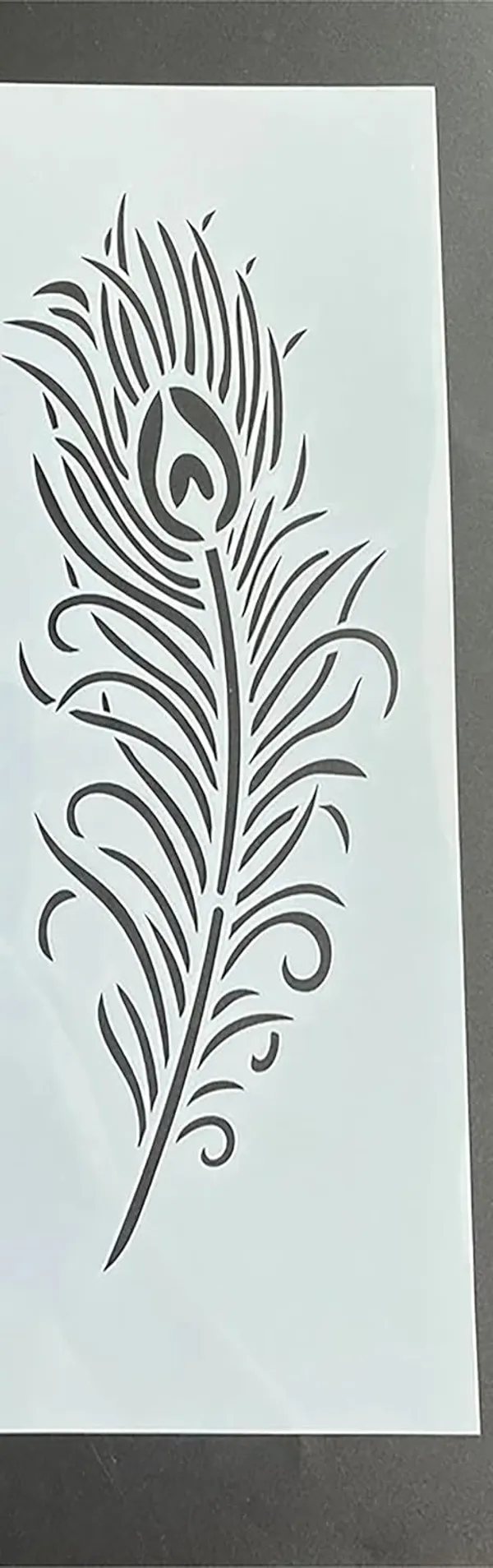 Beige_Reusable_Peacock_Feather_Stencil_Cutout_Diy_And_Craft