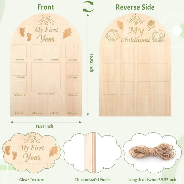 Beige_Double_Sided_My_First_Year_Photo_Frame_Wood_Board_Months_Baby_Picture_Display_Kids_Milestone_Frame_Baby