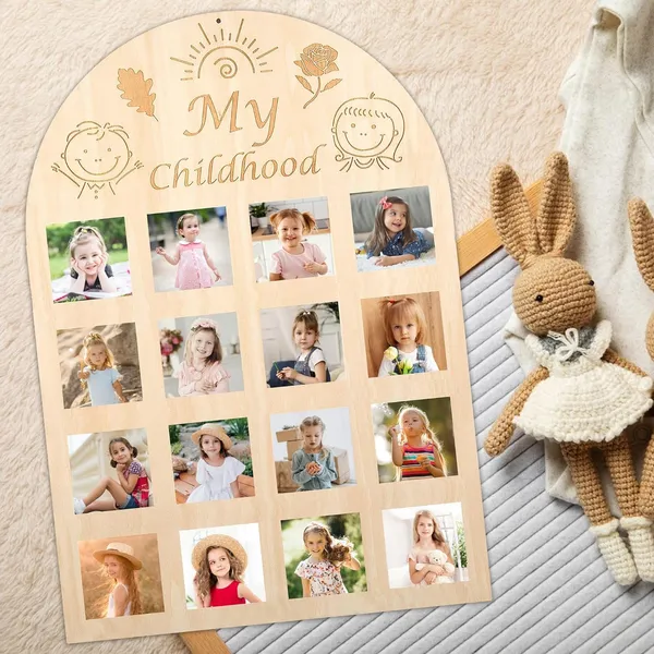 Beige_Double_Sided_My_First_Year_Photo_Frame_Wood_Board_Months_Baby_Picture_Display_Kids_Milestone_Frame_Baby