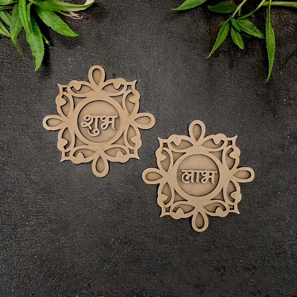 Beige_Wooden_Shubh_Labh_Layer_Cutout_Diy_And_Craft