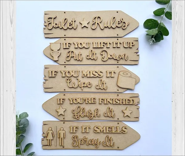 Beige_Blank_Craft_Kit_Laser_Cut_Wooden_Mdf_Toilet_Rules_Door_Direction_Sign_General