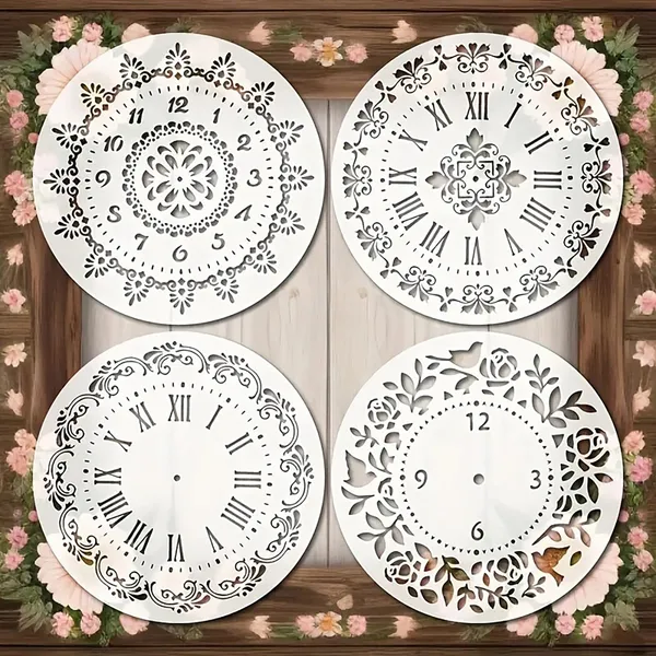 White_Clock_Border_Stencil_Template_Diy_And_Craft