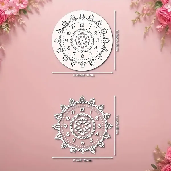 White_Clock_Border_Stencil_Template_Diy_And_Craft