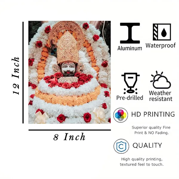 Multicolour_Khatu_Shyam_Wall_Art_Spiritual_Hindu_Metal_Print_Home_Decor