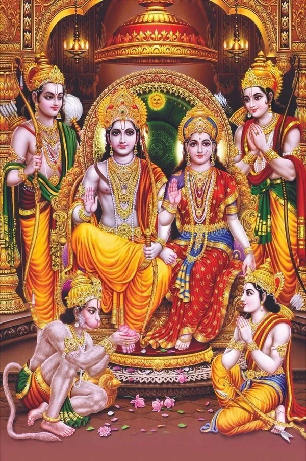 Multicolour_Shree_Ram_Darbar_Metal_Wall_Art_Waterproof_Aluminum_Frame_Home_Decor