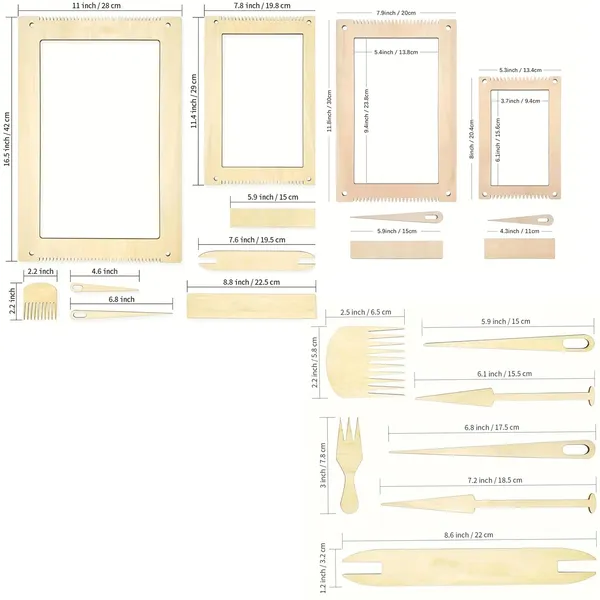 Beige_Rectangle_Weaving_Loom_Kit_Diy_Craft_Tool_Diy_And_Craft