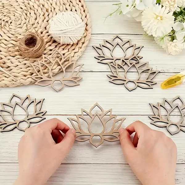 Beige_Wooden_Lotus_Cutouts_Diy_And_Craft