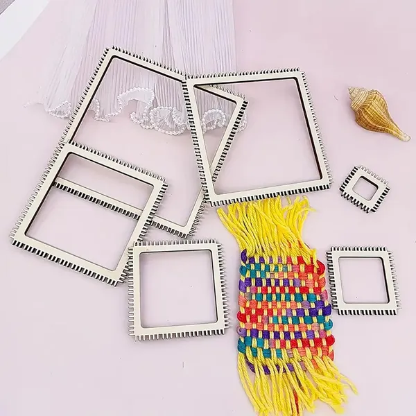 Beige_Wooden_Square_Weaving_Loom_Yarn_Loom_Diy_Kit_Diy_And_Craft