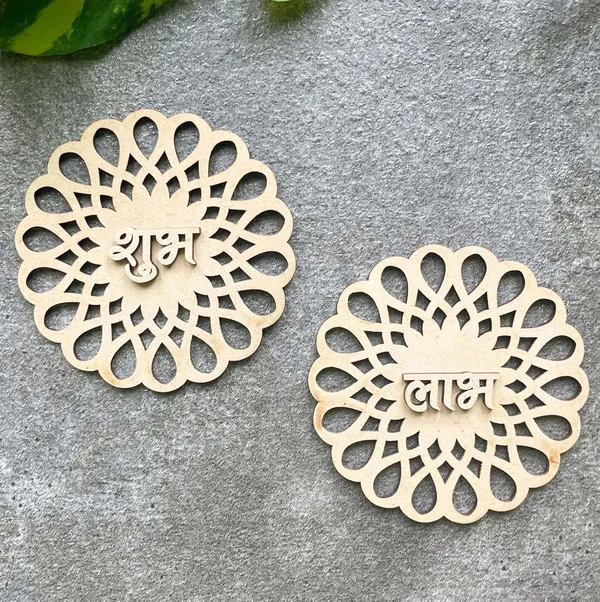 Beige_Wooden_Shubh_Labh_Home_Decor