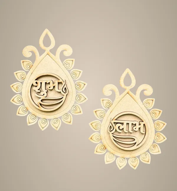 Beige_Wooden_Shubh_Labh_Home_Decor