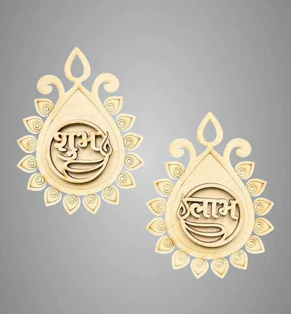 Beige_Wooden_Shubh_Labh_Home_Decor