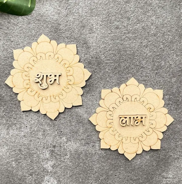 Beige_Wooden_Shubh_Labh_Home_Decor