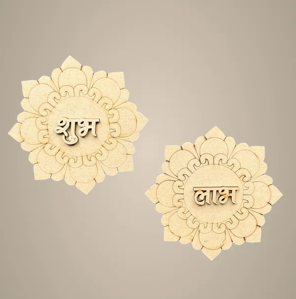 Beige_Wooden_Shubh_Labh_Home_Decor
