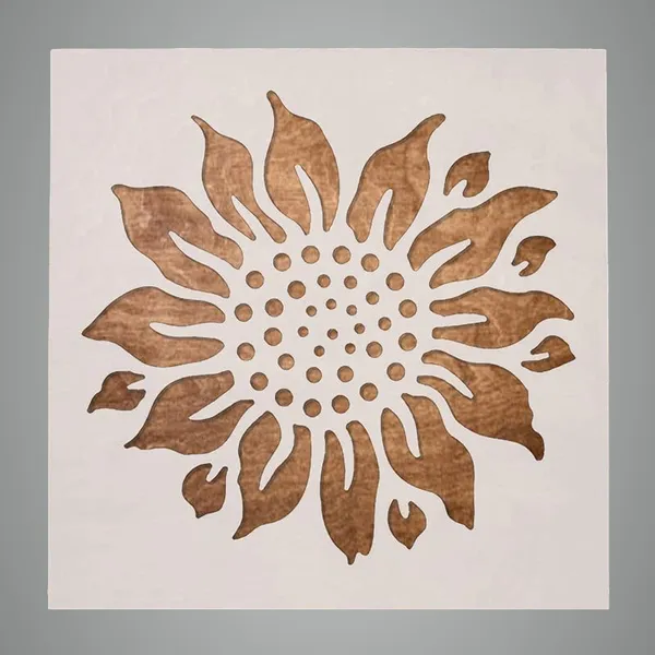 Beige_Wooden_Sun_Flower_Stencil_Home_Decor